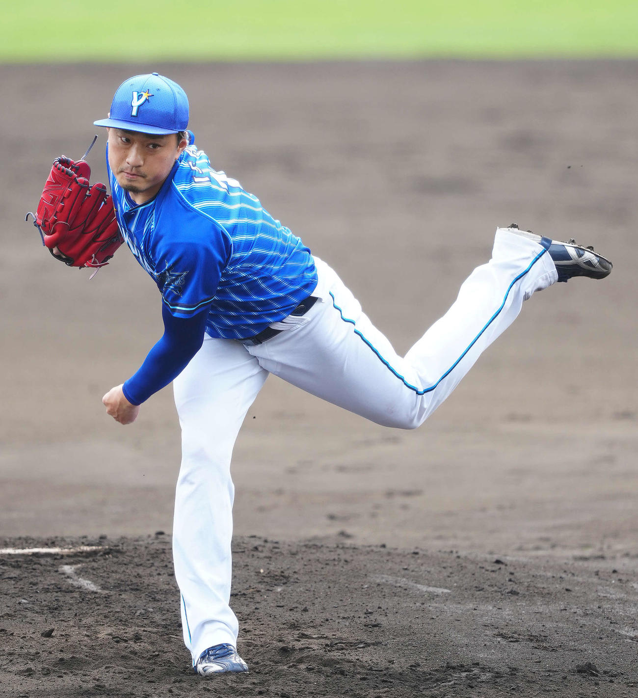 広島対DeNA DeNA先発の石田（撮影・江口和貴）