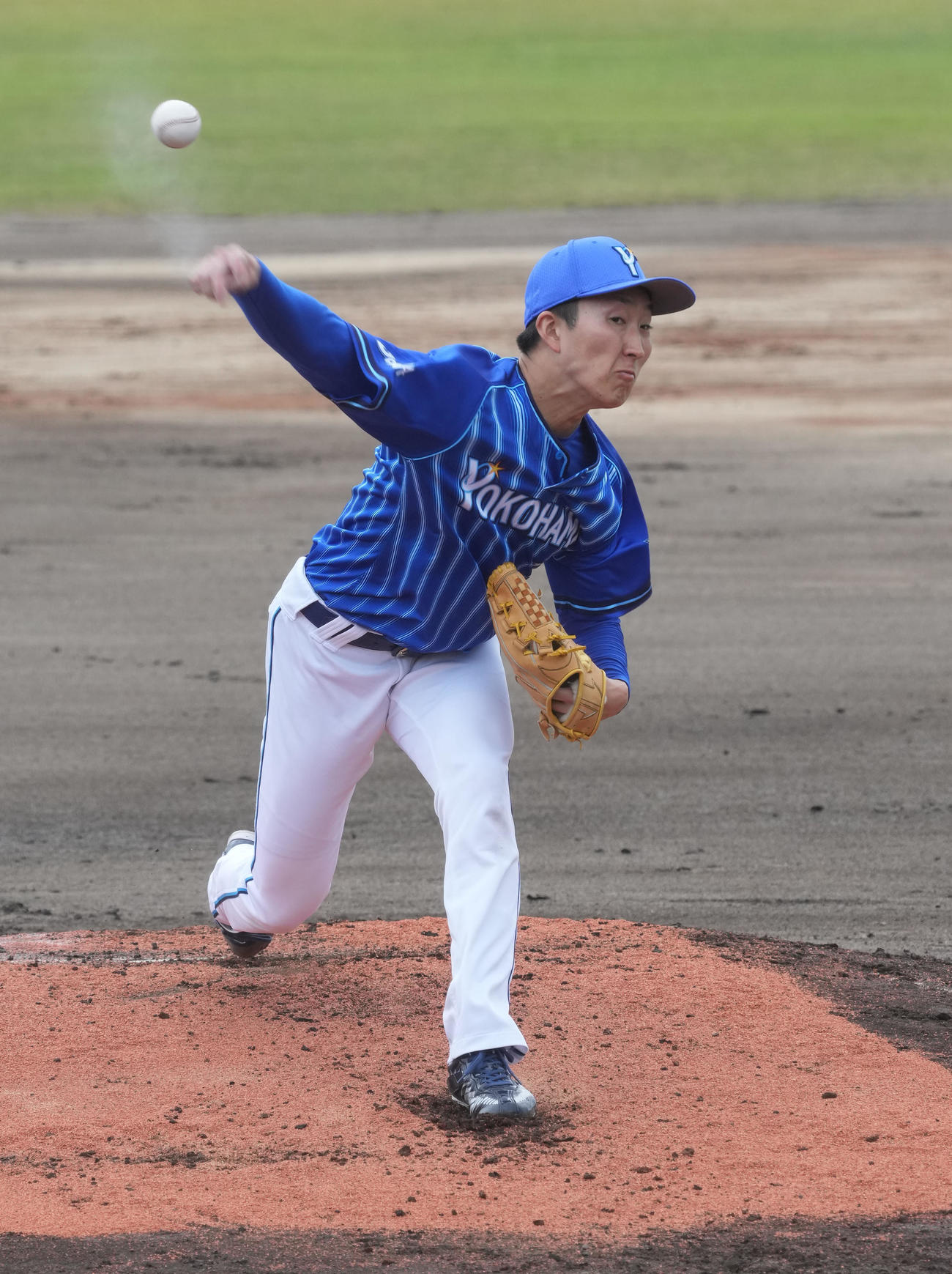 練習試合中日対DeNA 1回裏、登板するDeNA先発の大貫（撮影・森本幸一）