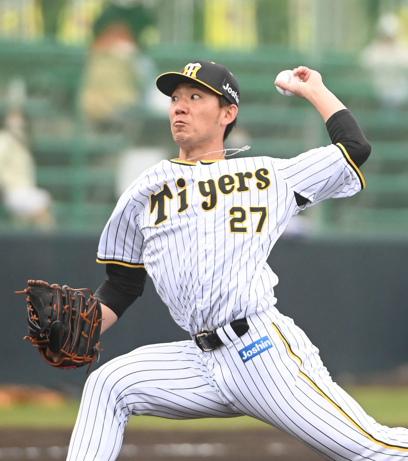 練習試合阪神対中日　6回表、阪神5番手で登板する伊藤将（撮影・森本幸一）
