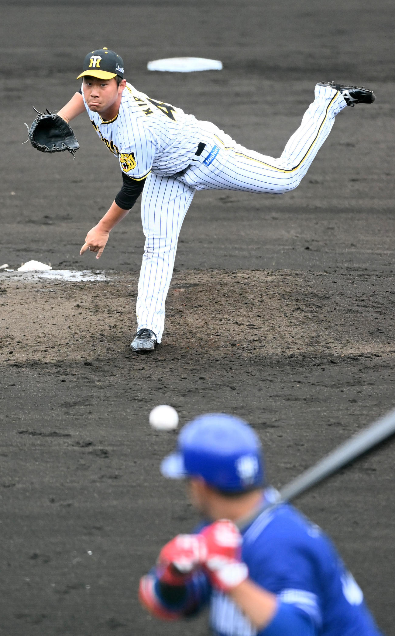 阪神対中日　阪神2番手の桐敷（撮影・前岡正明）