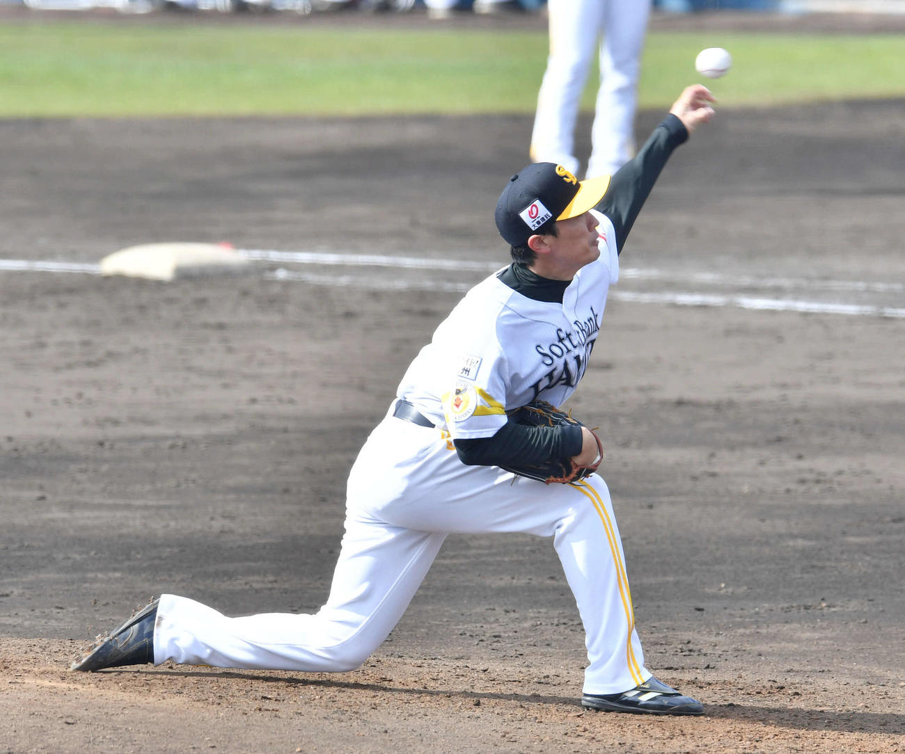 ソフトバンク紅白戦　3回表より登板した、白組2番手の和田（撮影・岩下翔太）
