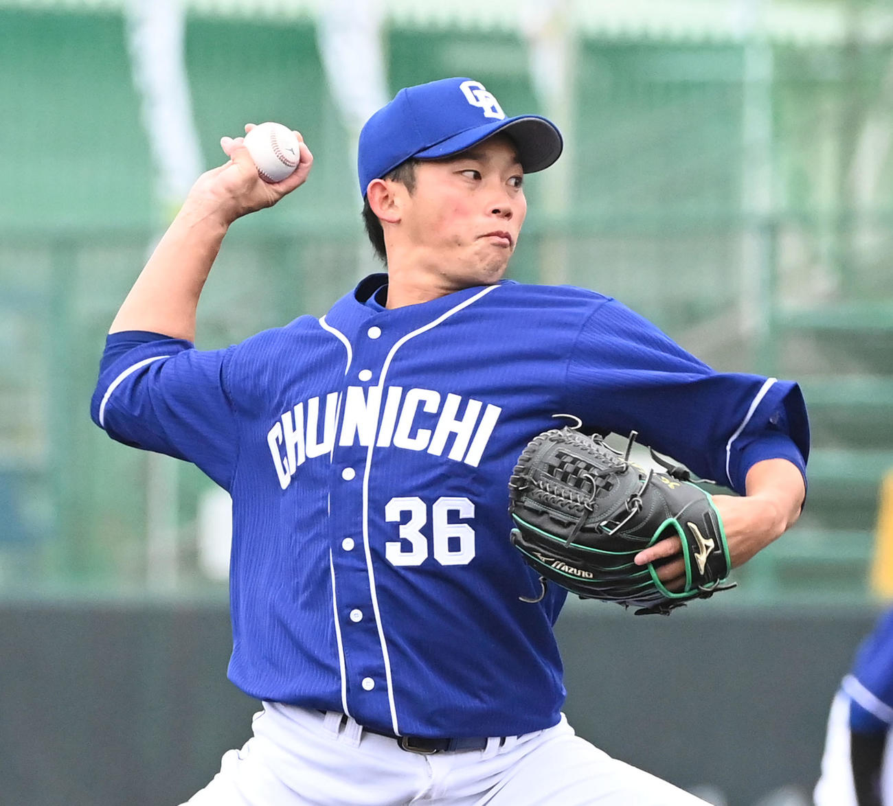 阪神対中日　中日先発の岡野（撮影・前岡正明）