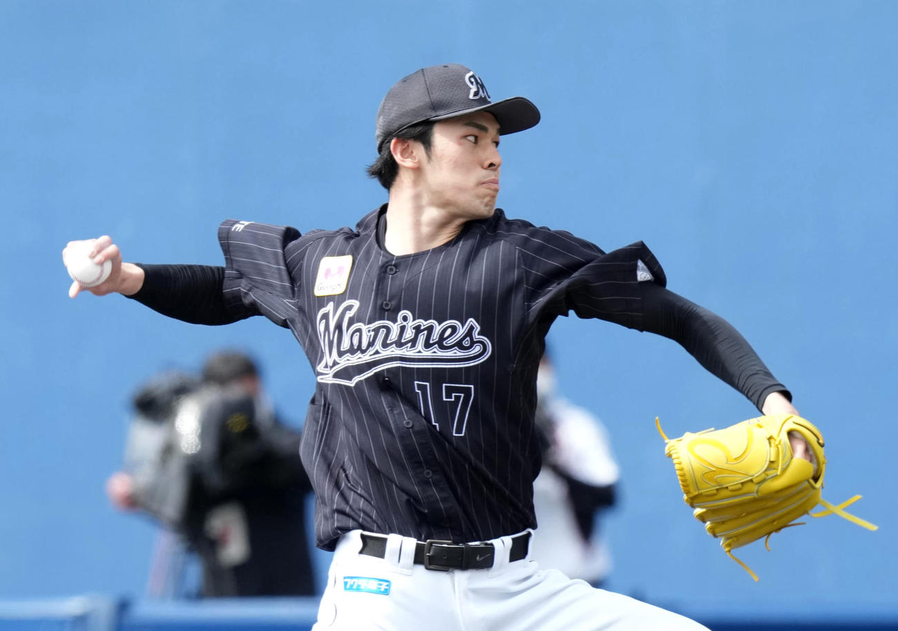 19日、日本ハム戦の2回に163キロをマークした佐々木朗希