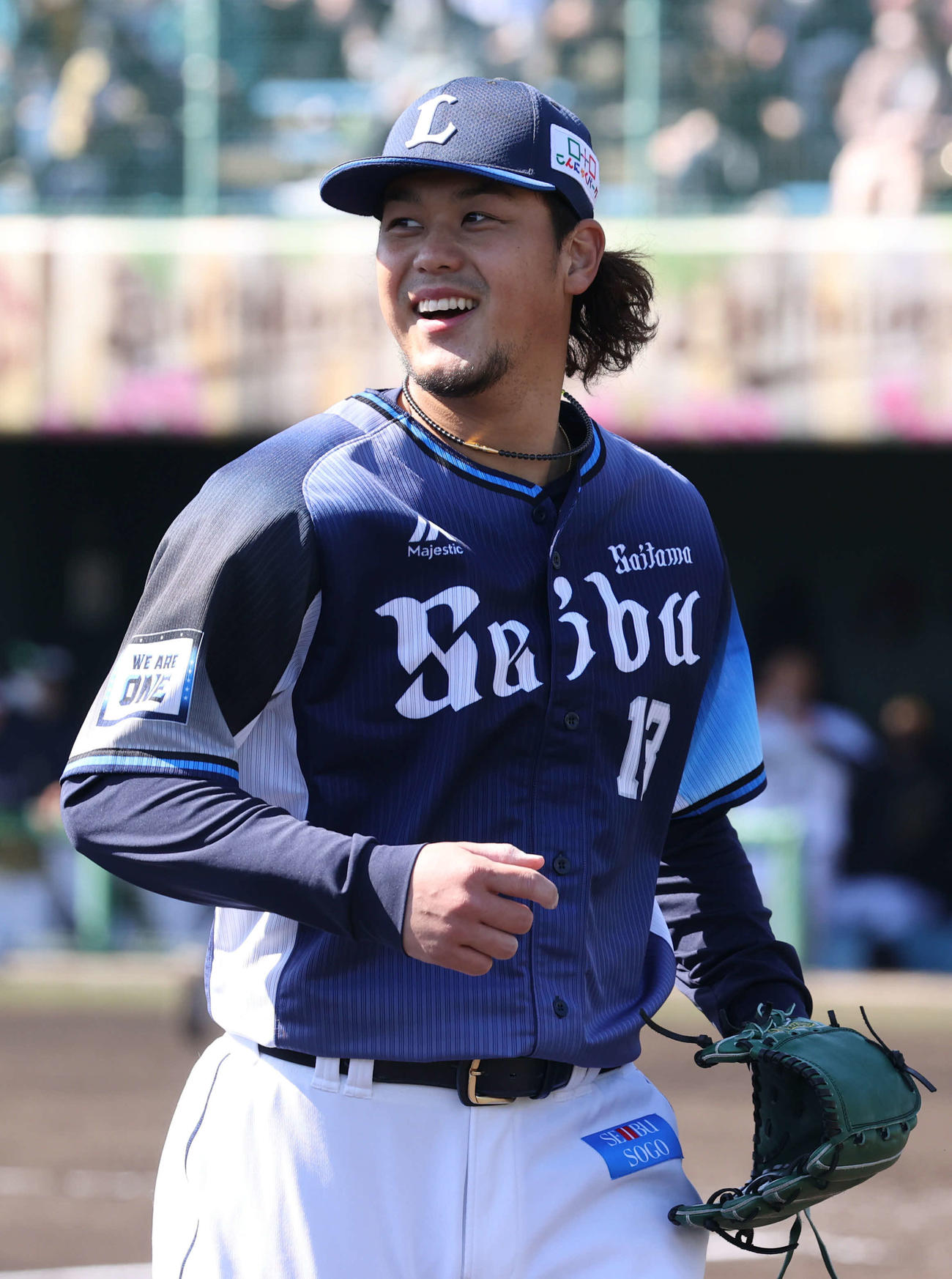オリ打線を3回ゼロ封の高橋光成は笑顔を見せる（撮影・渦原淳）