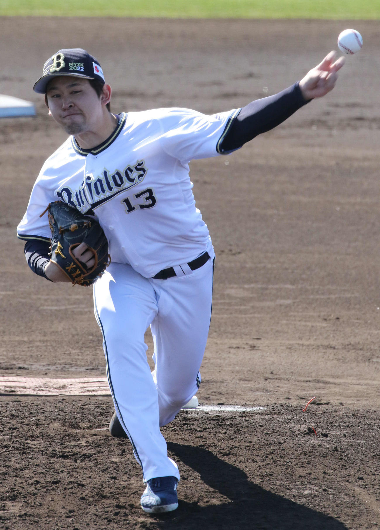 紅白戦に先発し2回を無難に抑えたオリックス宮城（撮影・渦原淳）