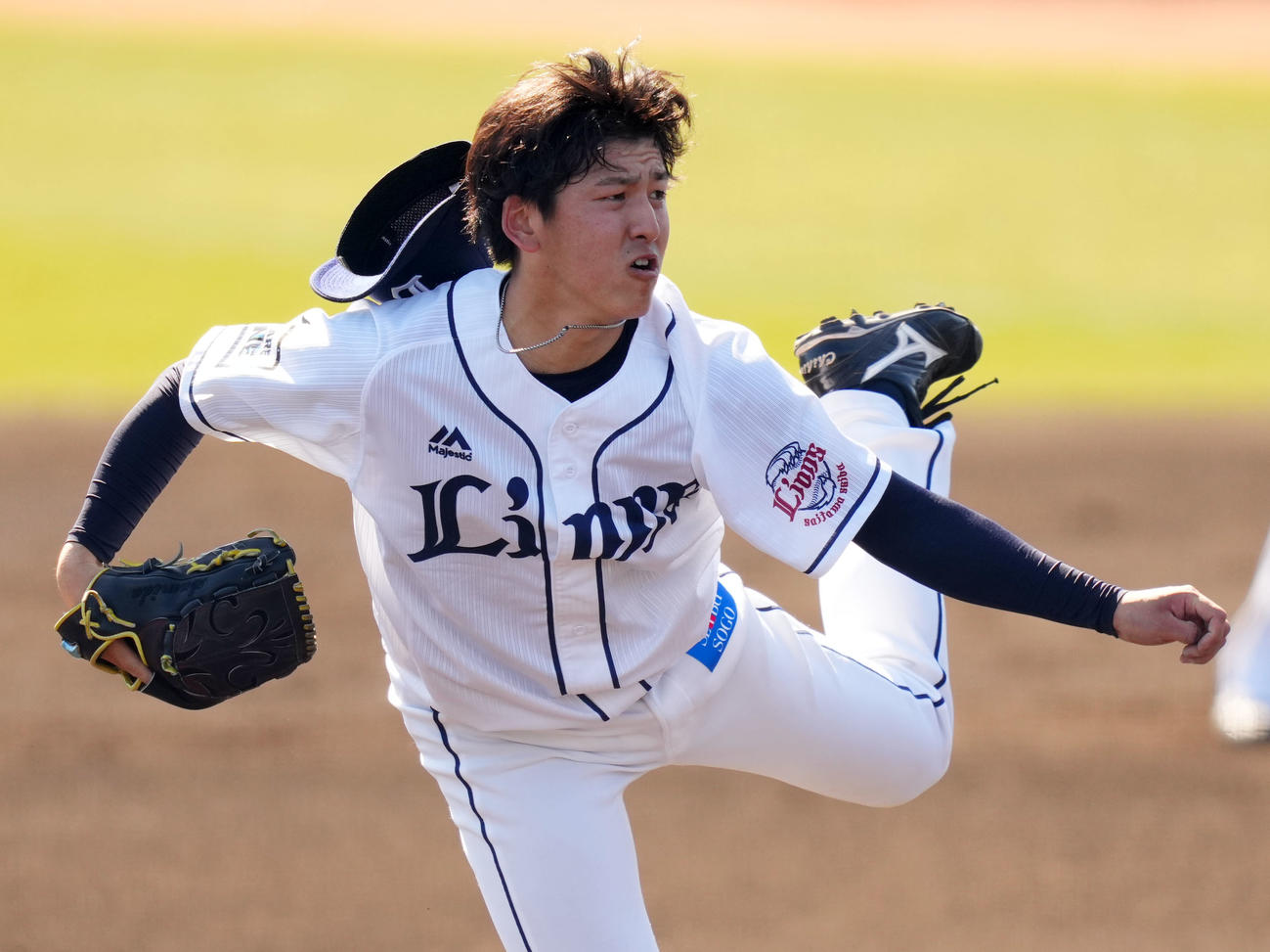 西武対ロッテ　力投する西武先発の隅田（撮影・横山健太）