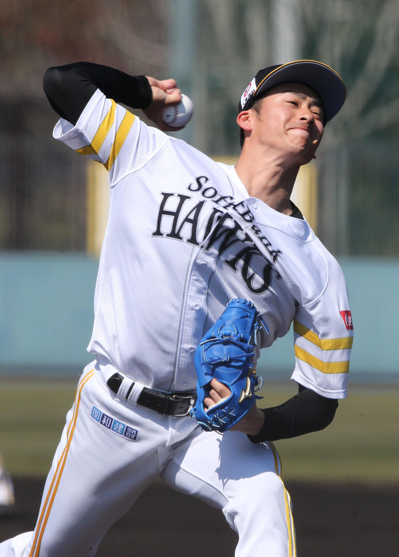 2軍の練習試合に先発した板東（撮影・梅根麻紀）