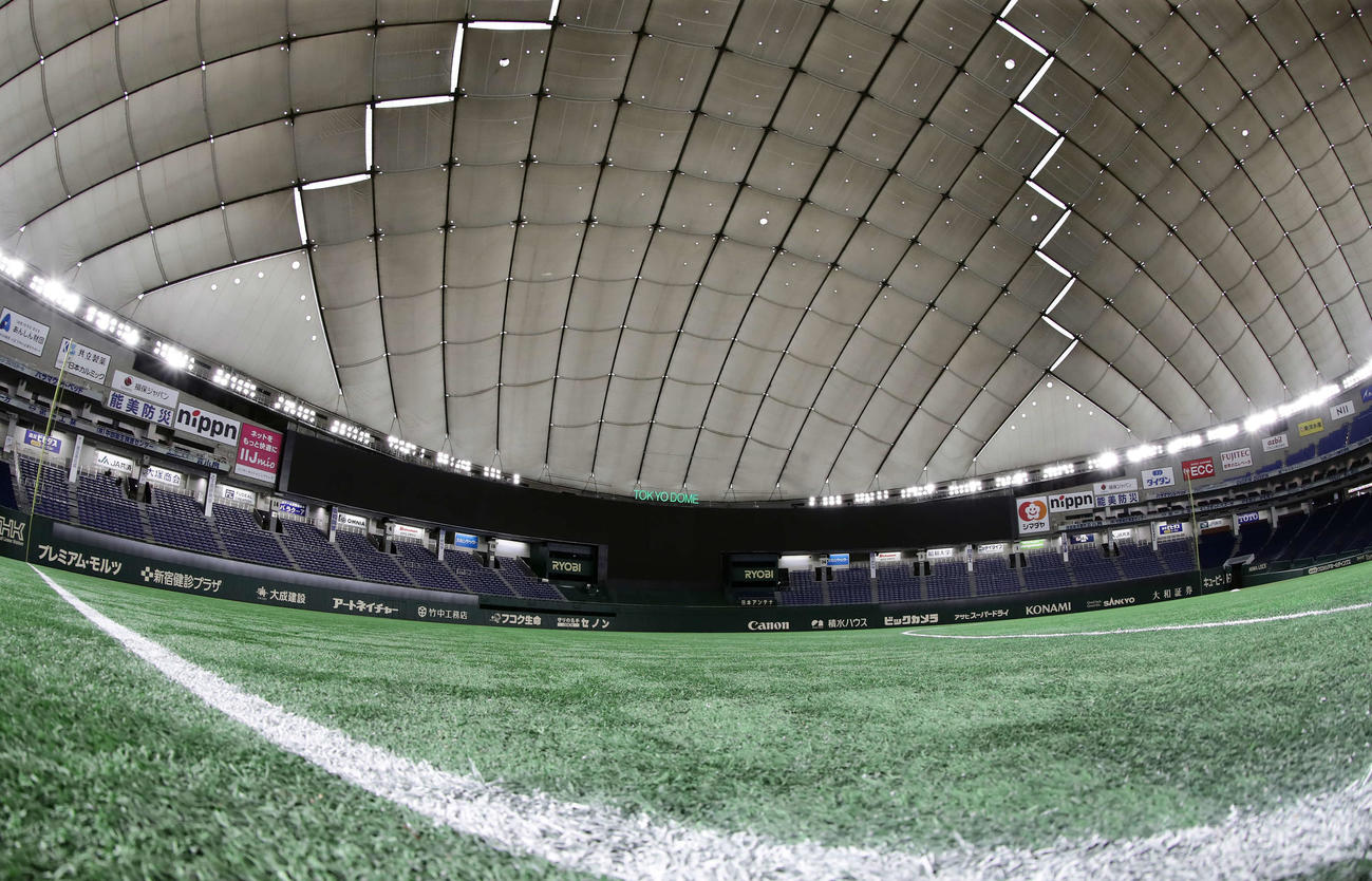 東京ドームのリニューアルで、披露された日本最大級の大型ビジョン（撮影・浅見桂子）