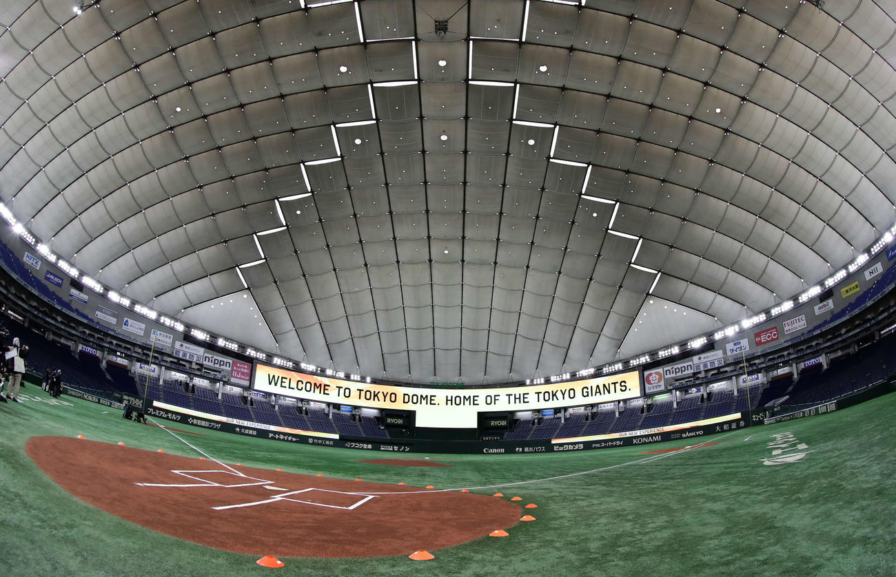 東京ドームのリニューアルで、披露された日本最大級の大型ビジョン（撮影・浅見桂子）