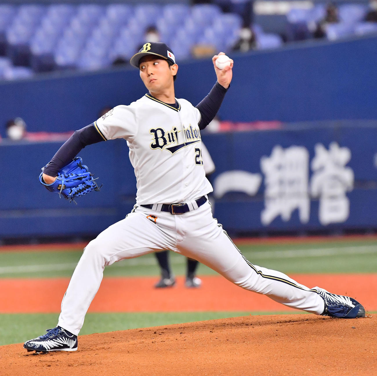 オリックス対ロッテ　オリックス先発の田嶋（撮影・和賀正仁）