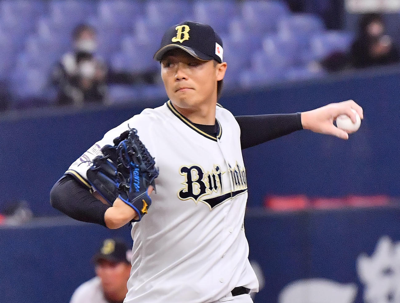 オリックス対ロッテ　オリックス先発の山崎福（撮影・和賀正仁）