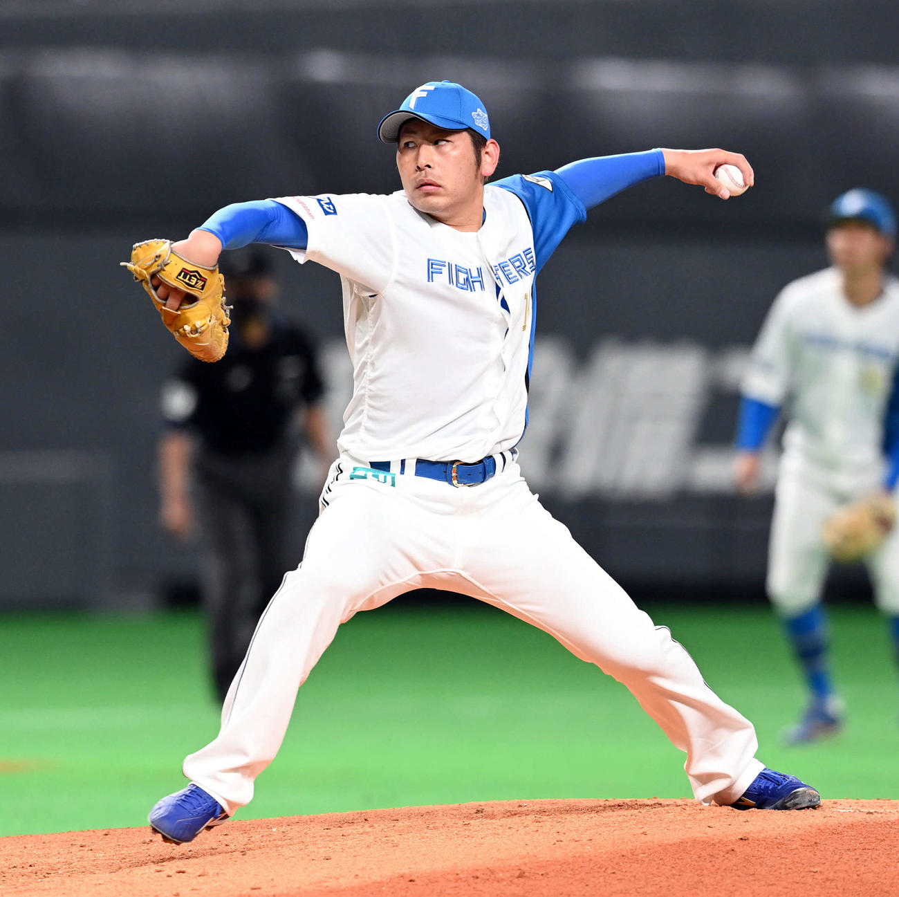 日本ハム対ヤクルト　日本ハムの先発加藤（撮影・たえ見朱実）