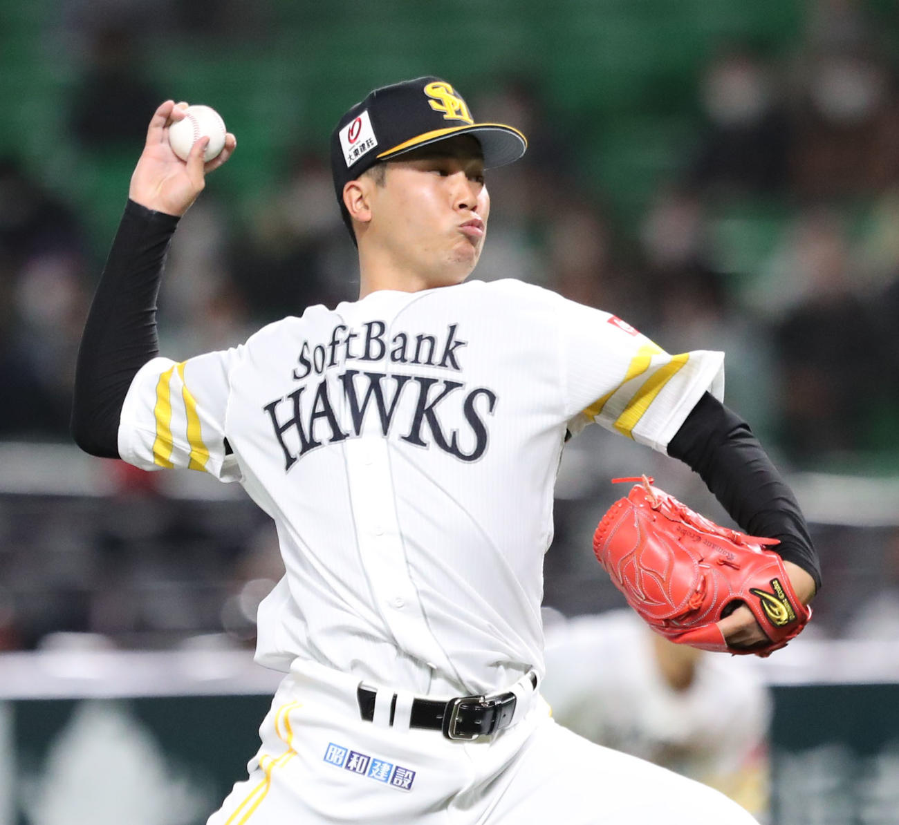 ソフトバンク対中日　8回に登板した藤井（撮影・梅根麻紀）