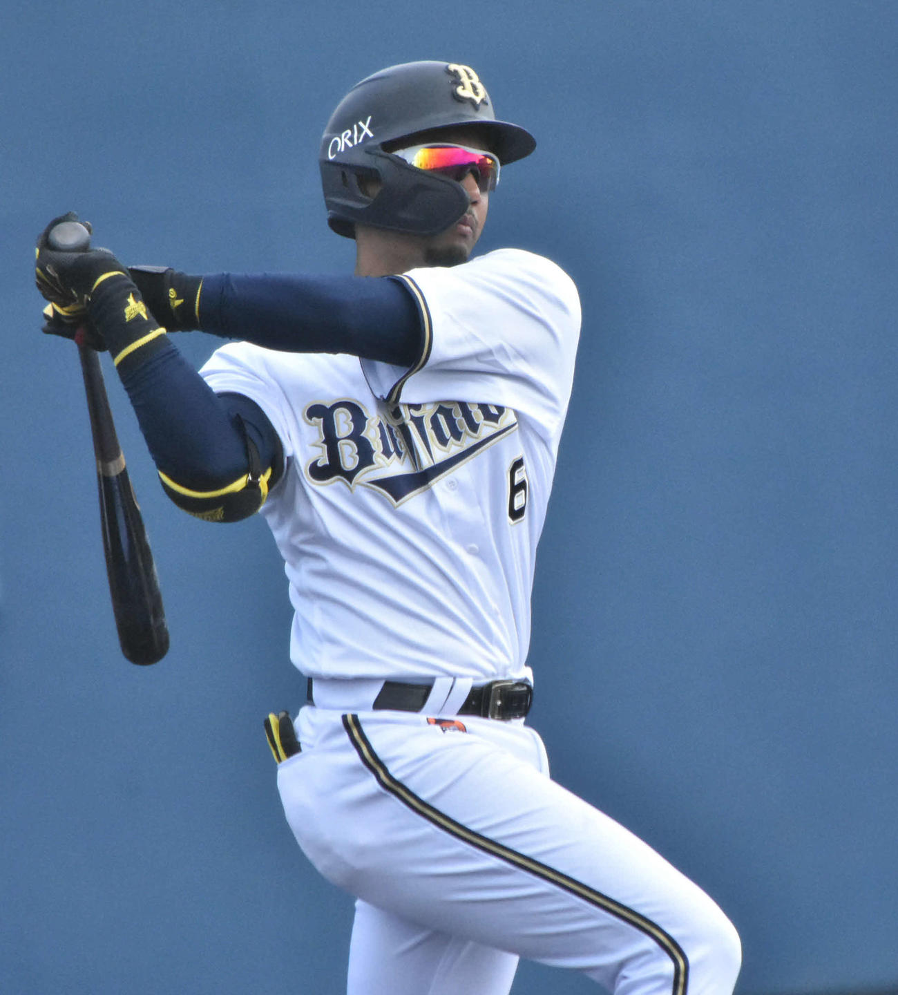 今季初実戦に臨んだオリックス宗（撮影・真柴健）