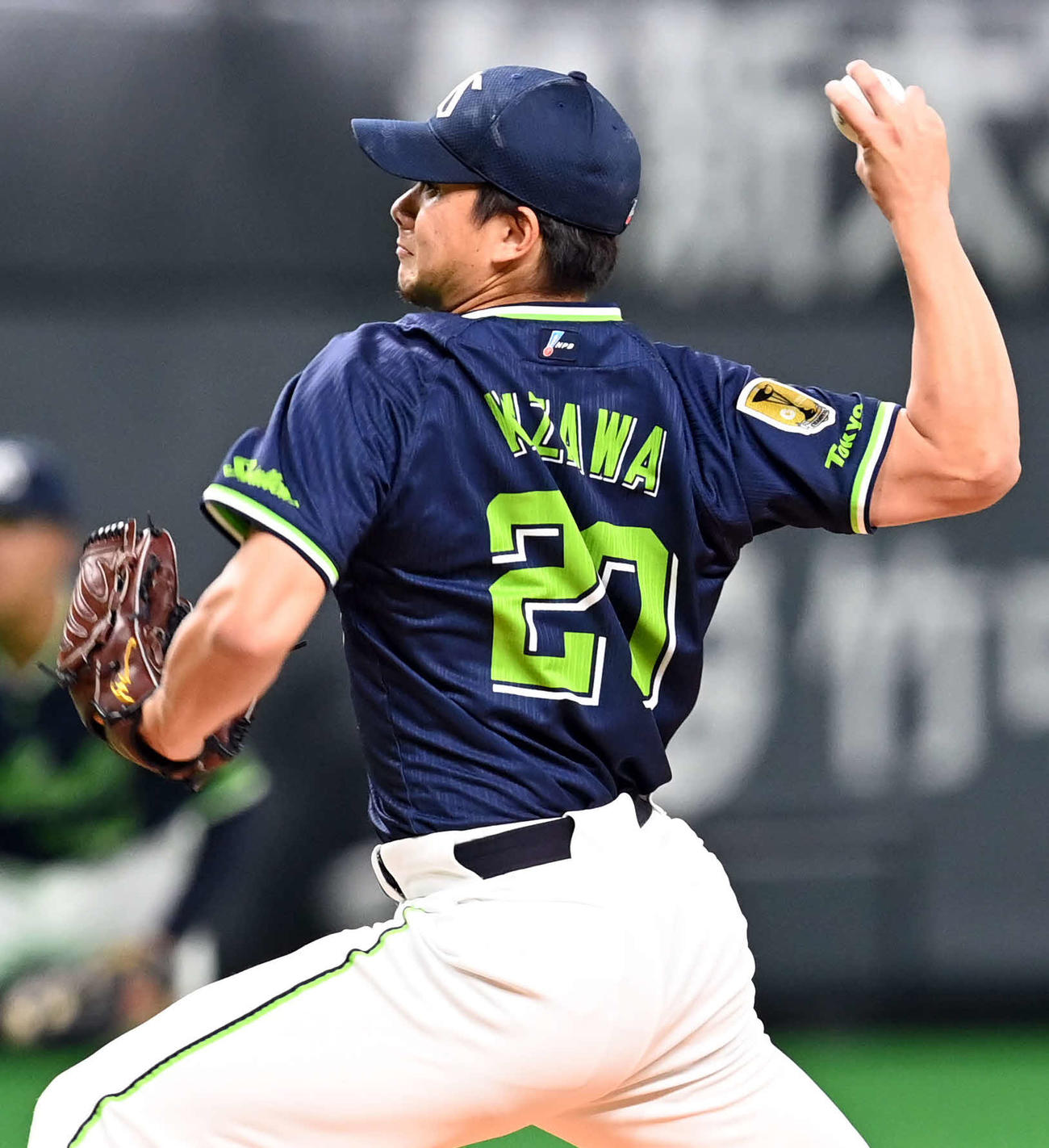 日本ハム対ヤクルト　7回から登板し、1回無失点と好投したヤクルト木沢（撮影・たえ見朱実）