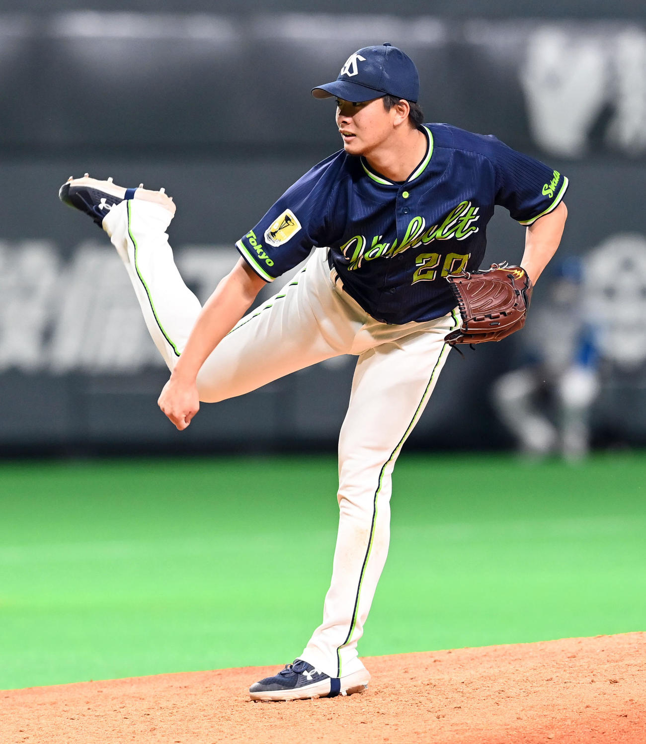 日本ハム対ヤクルト　7回からマウンドに上がったヤクルト木沢（撮影・たえ見朱実）