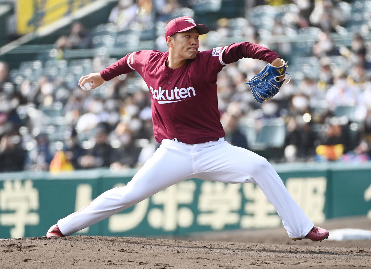 阪神対楽天　楽天先発の則本（撮影・前岡正明）