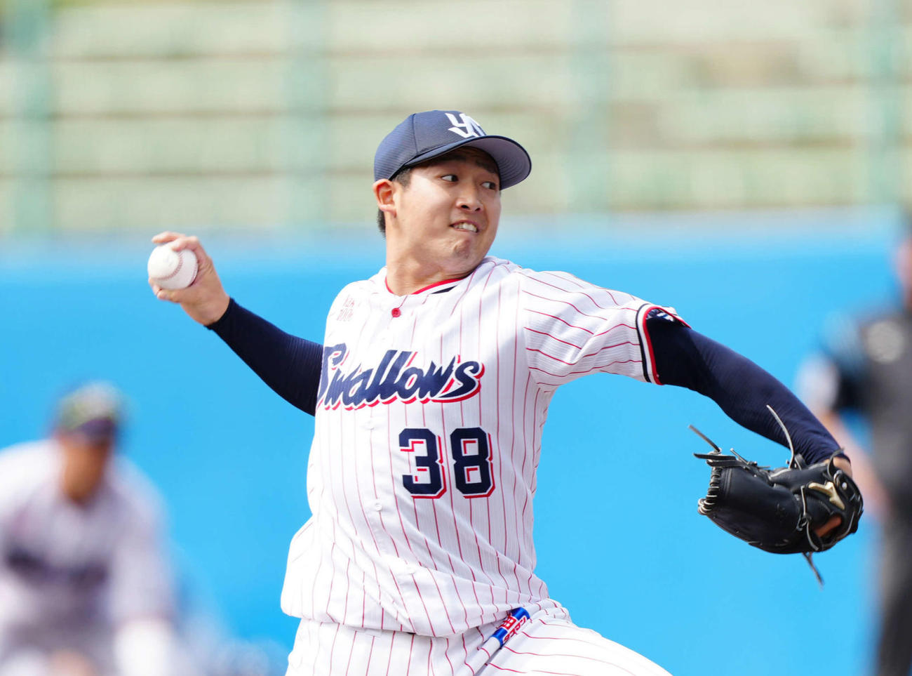 ヤクルト梅野雄吾（2022年2月26日撮影）