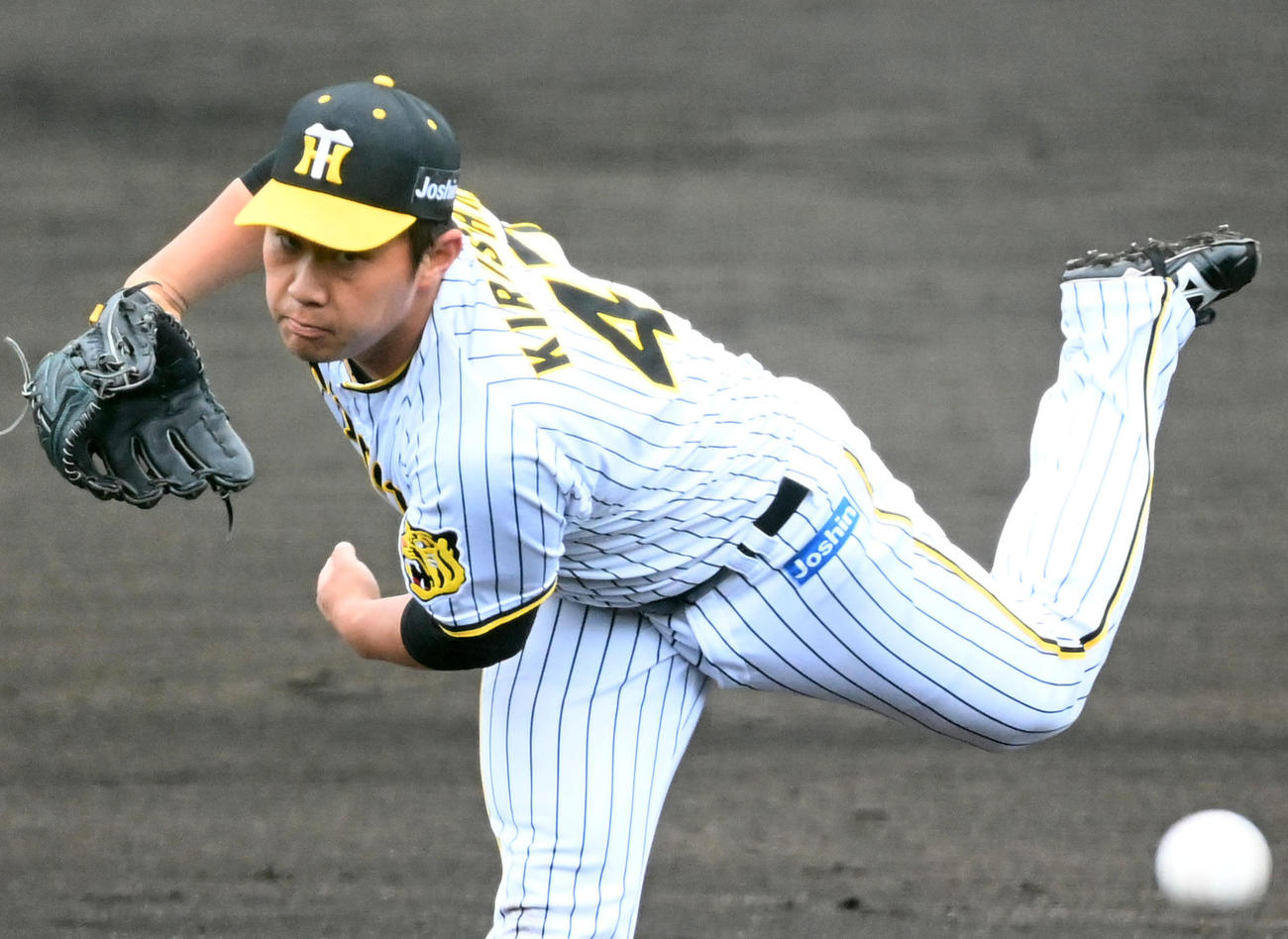 阪神桐敷拓馬（2022年2月20日撮影）