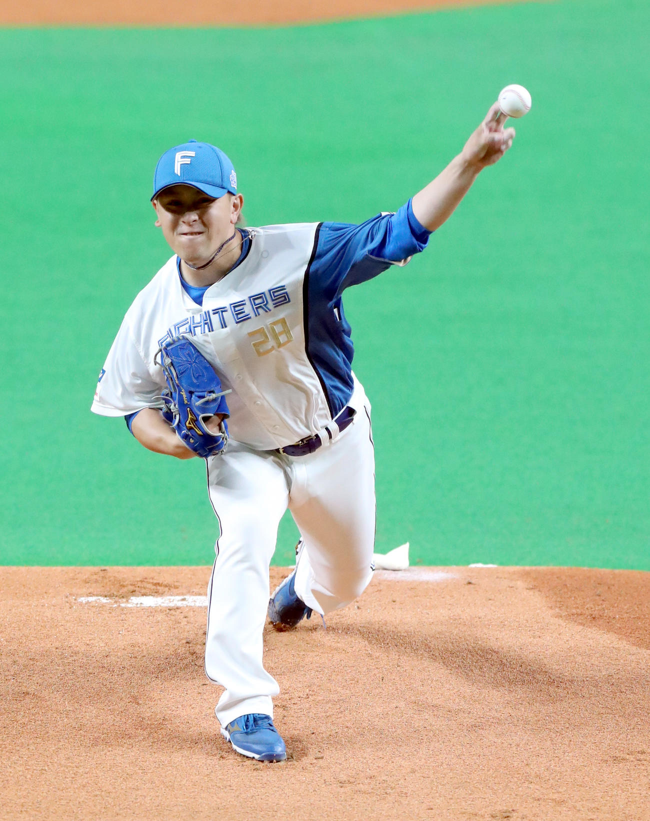 日本ハム対巨人　日本ハム先発の河野（撮影・佐藤翔太）