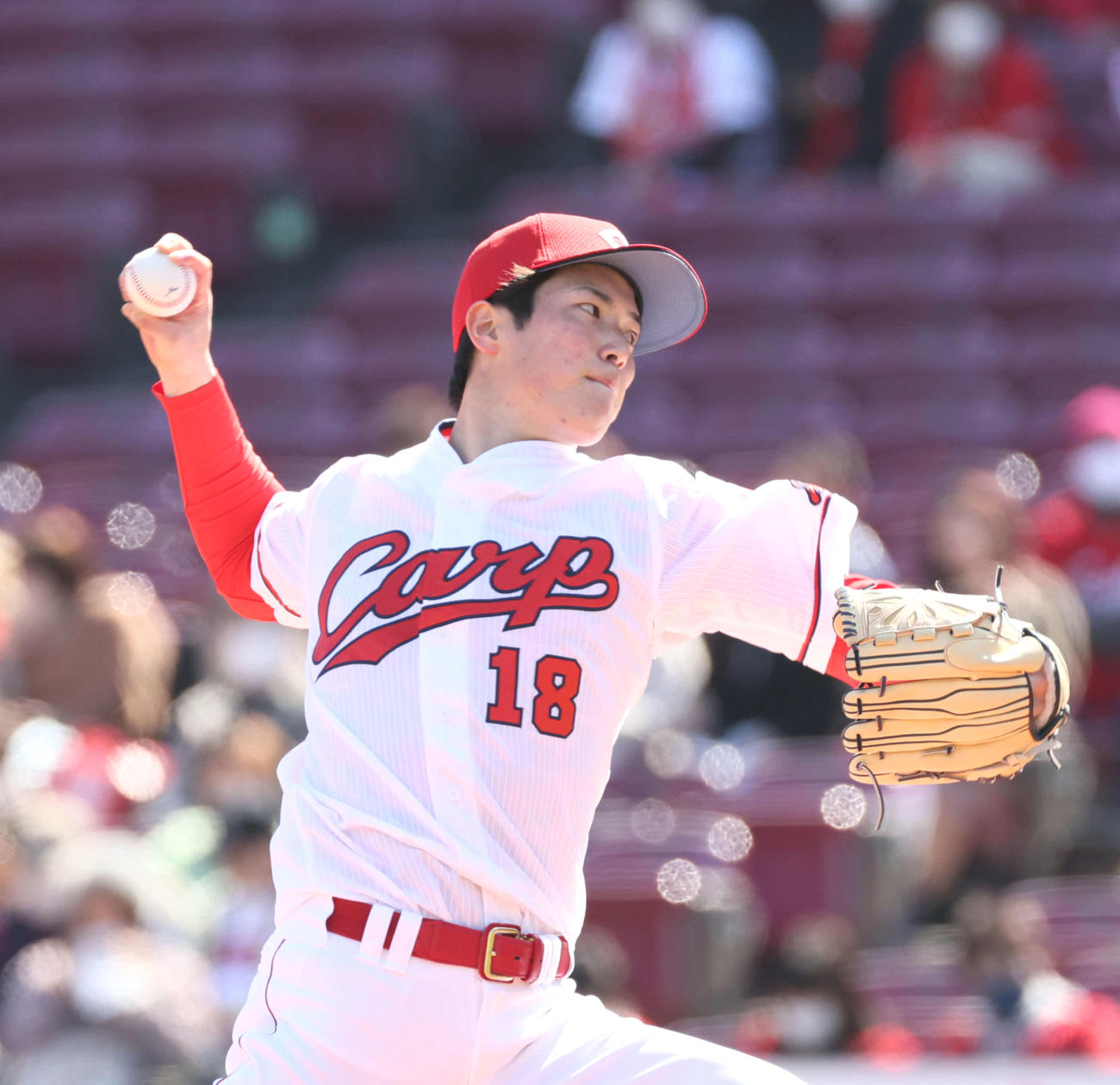 広島先発の森下（撮影・加藤孝規）