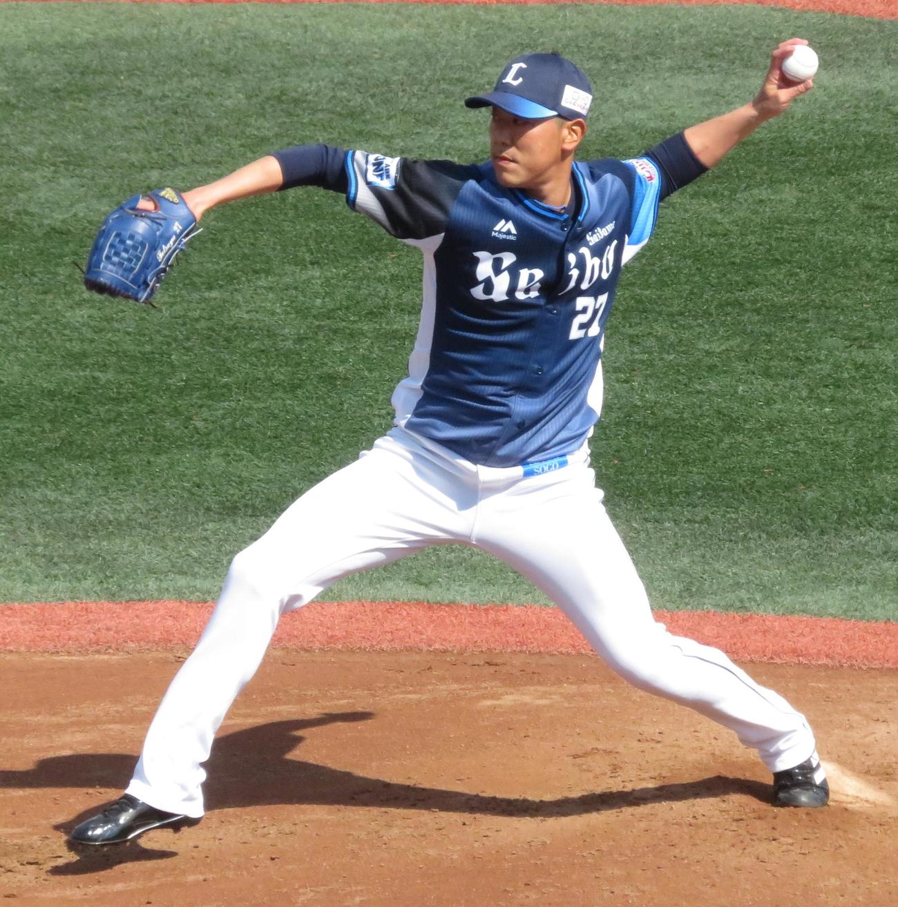 イースタン・リーグ春季教育リーグDeNA戦で今季初登板した西武内海哲也投手兼投手コーチ（球団提供）