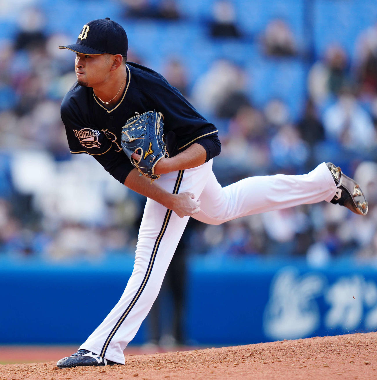 DeNA対オリックス　オリックス3番手の小木田（撮影・江口和貴）