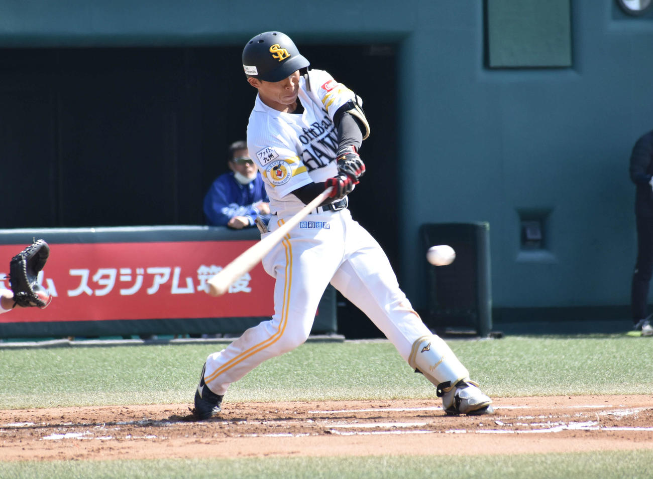 教育リーグ中日戦に「1番遊撃」で出場したソフトバンク野村勇（撮影・只松憲）