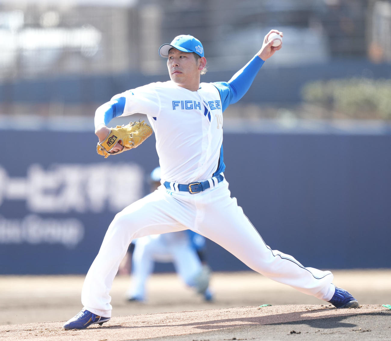 日本ハム対ロッテ　先発し力投する日本ハム加藤（撮影・鈴木みどり）