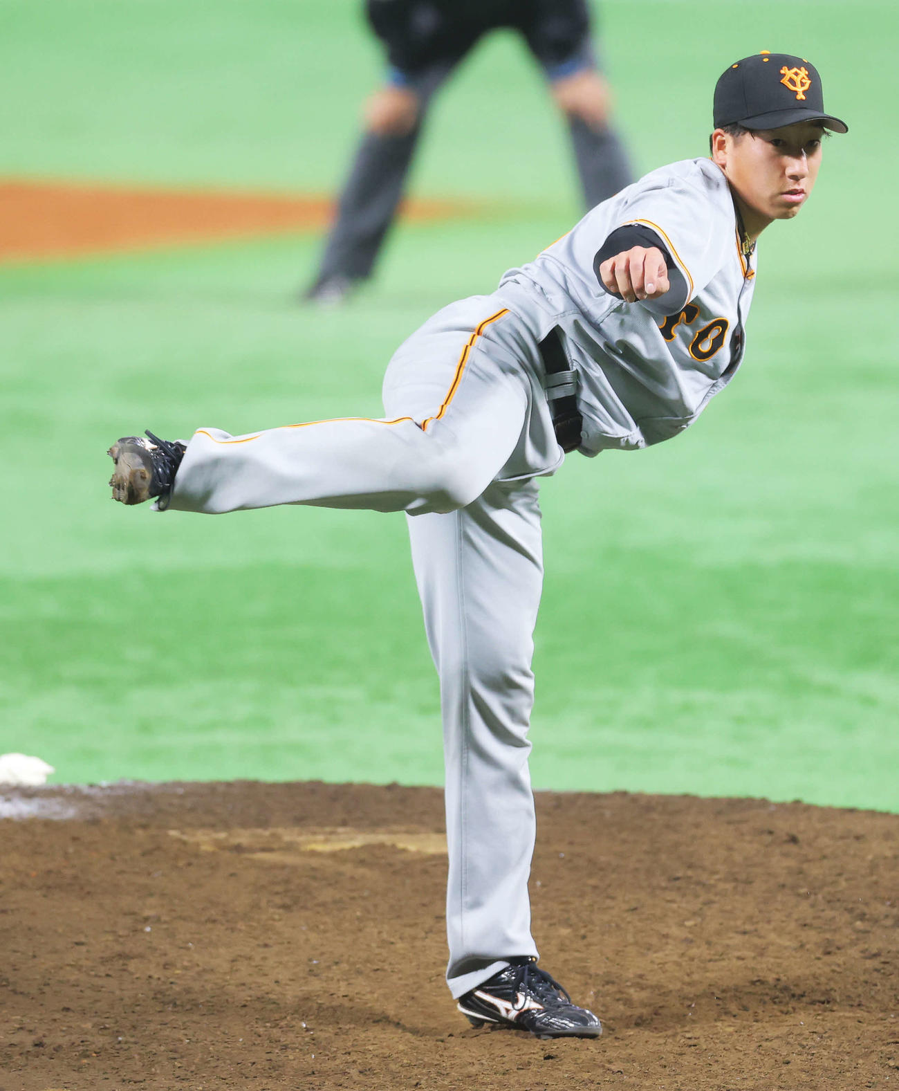 ソフトバンク対巨人　8回裏、巨人5番手で登板する大勢（撮影・河田真司）