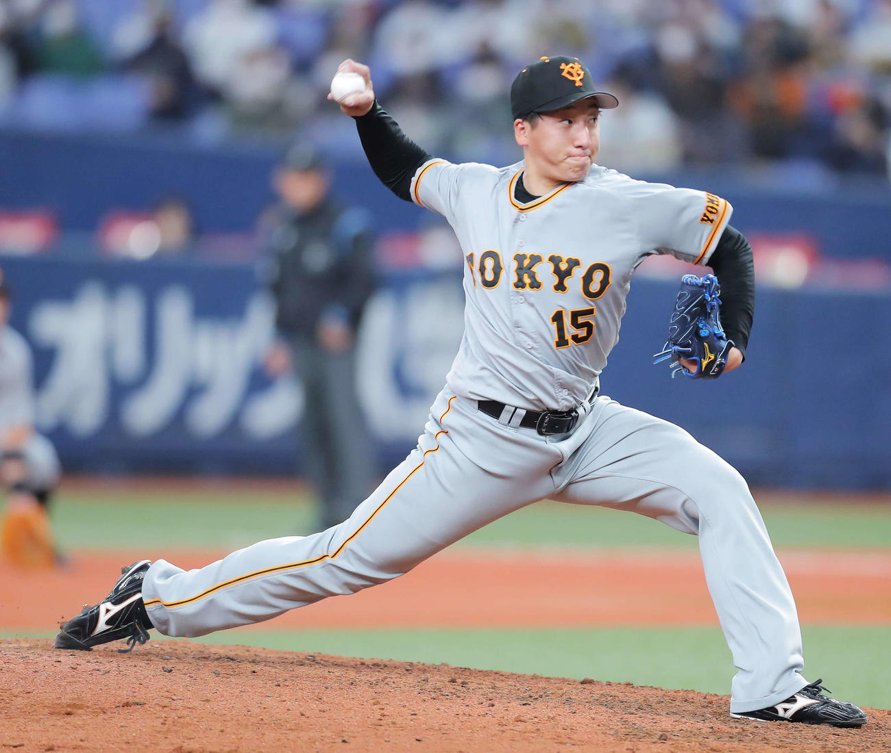 オリックス対巨人　8回裏、巨人5番手で登板する大勢（撮影・河田真司）