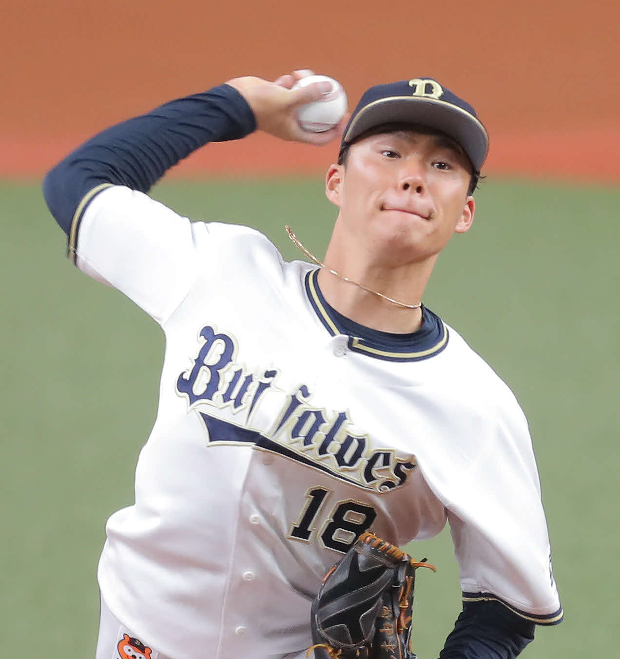 オープン戦　オリックス対巨人　オリックス先発の山本（撮影・河田真司）