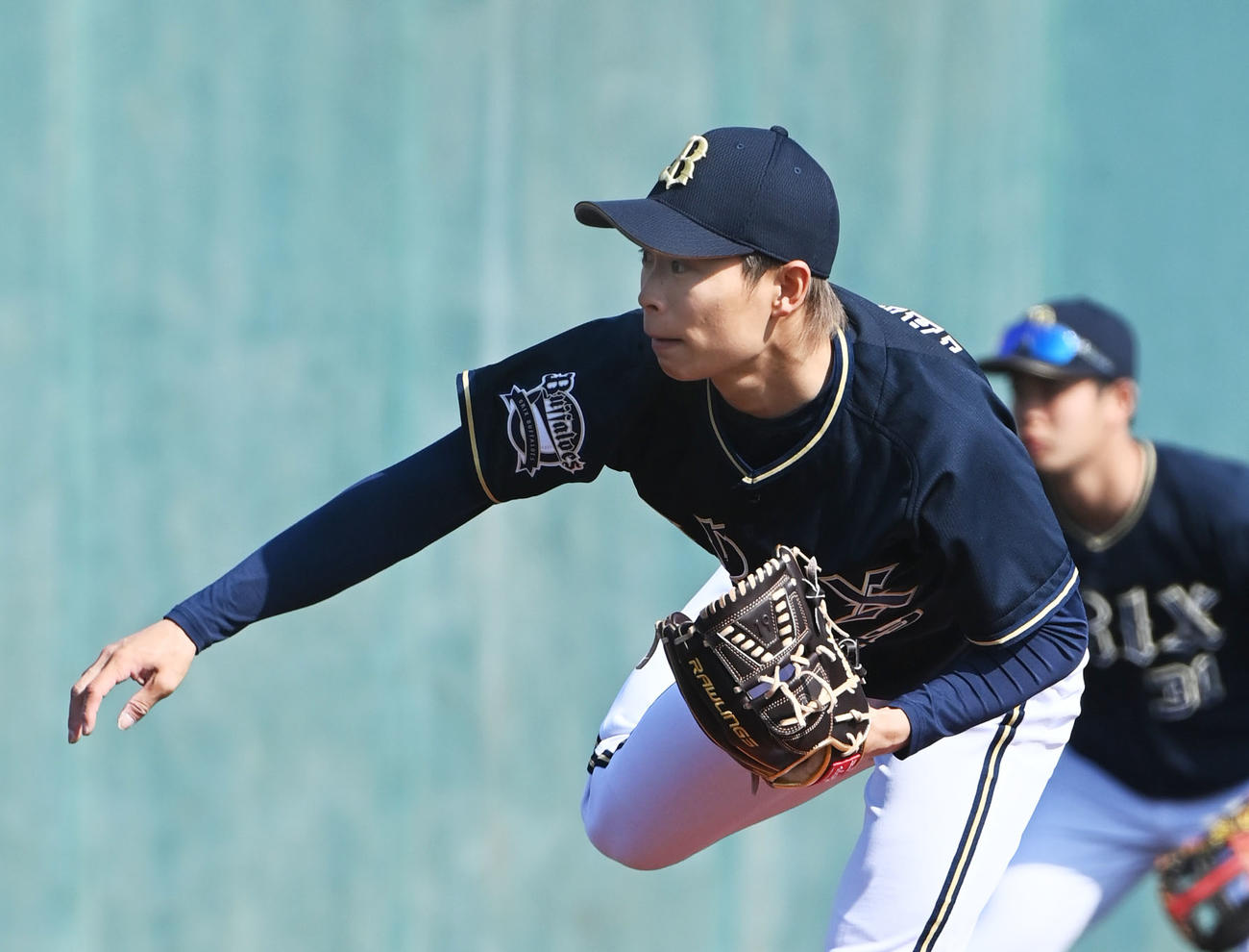 オリックス山岡泰輔（2022年3月8日撮影）