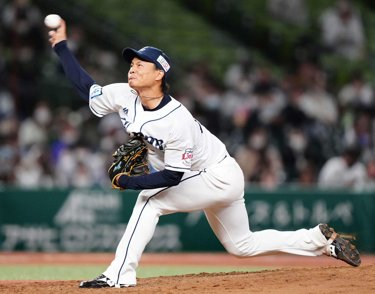 西武対日本ハム　西武3番手の大曲（撮影・江口和貴）
