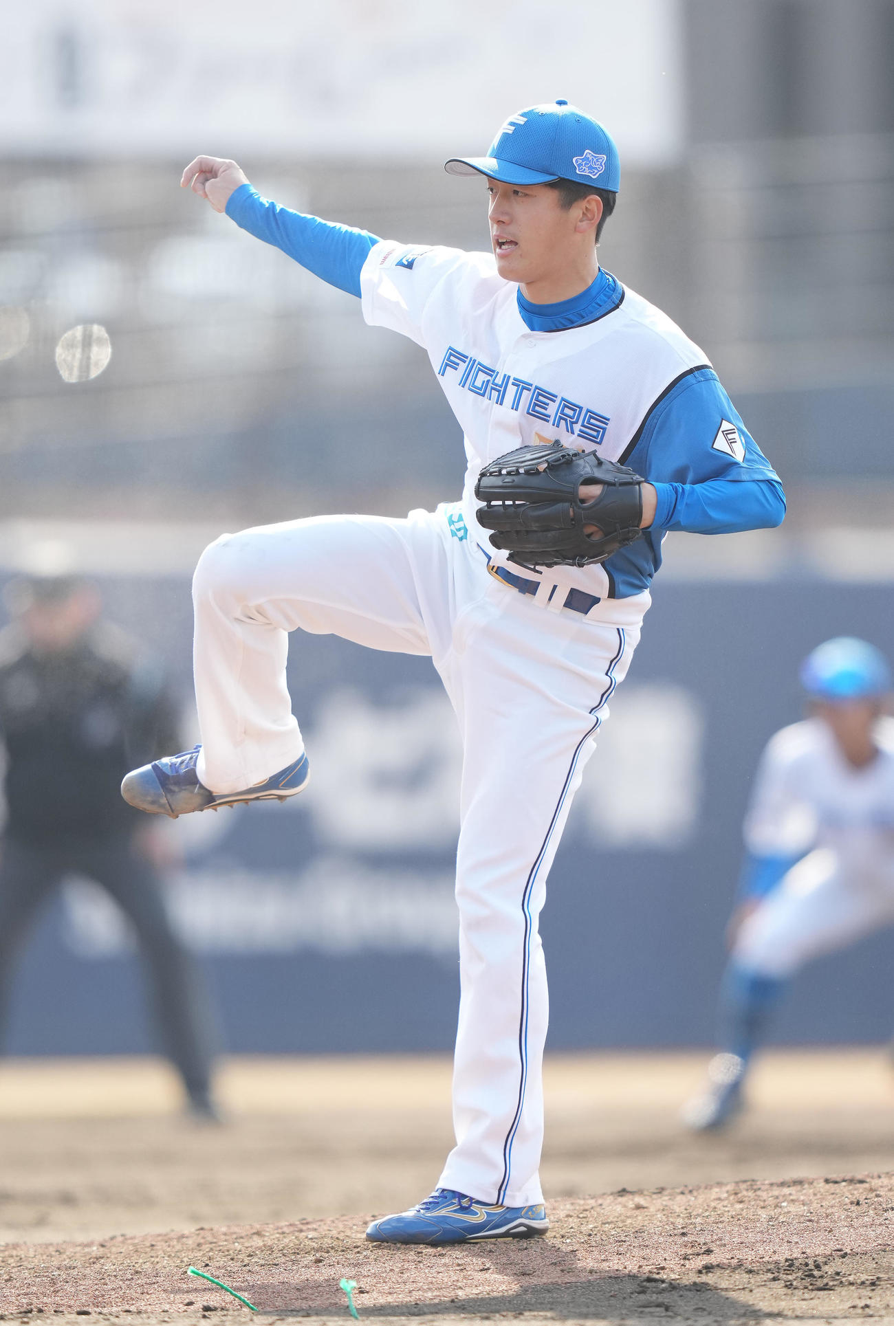 22年3月9日、オープン戦　日本ハム対ロッテ　2番手で登板した日本ハム北山亘基