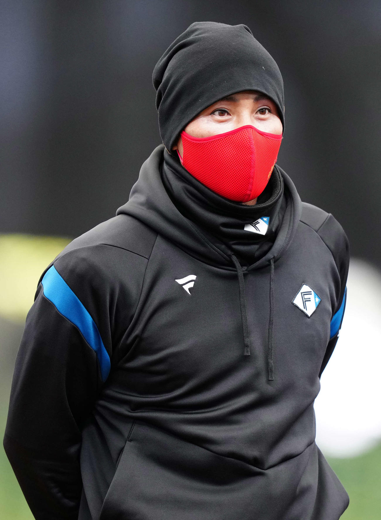 西武対日本ハム　試合前練習に臨む日本ハム新庄監督（撮影・江口和貴）