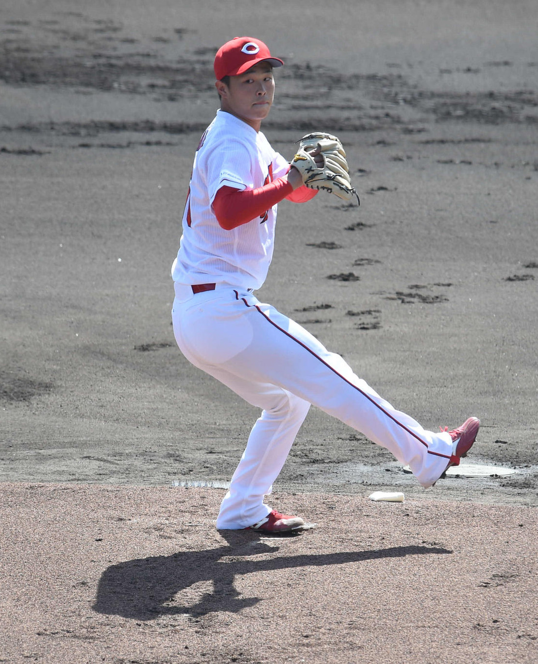2軍教育リーグ・ソフトバンク戦（由宇）に先発する広島玉村昇悟投手