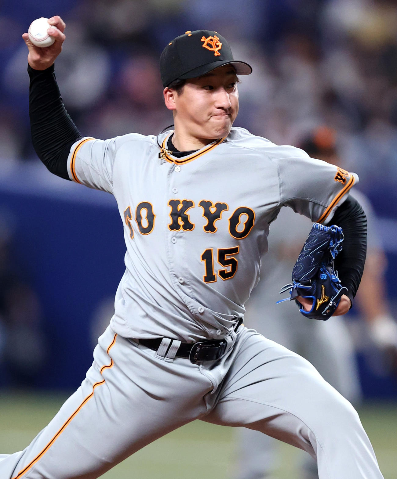 中日対巨人　9回裏に登板する巨人4番手の大勢（撮影・狩俣裕三）