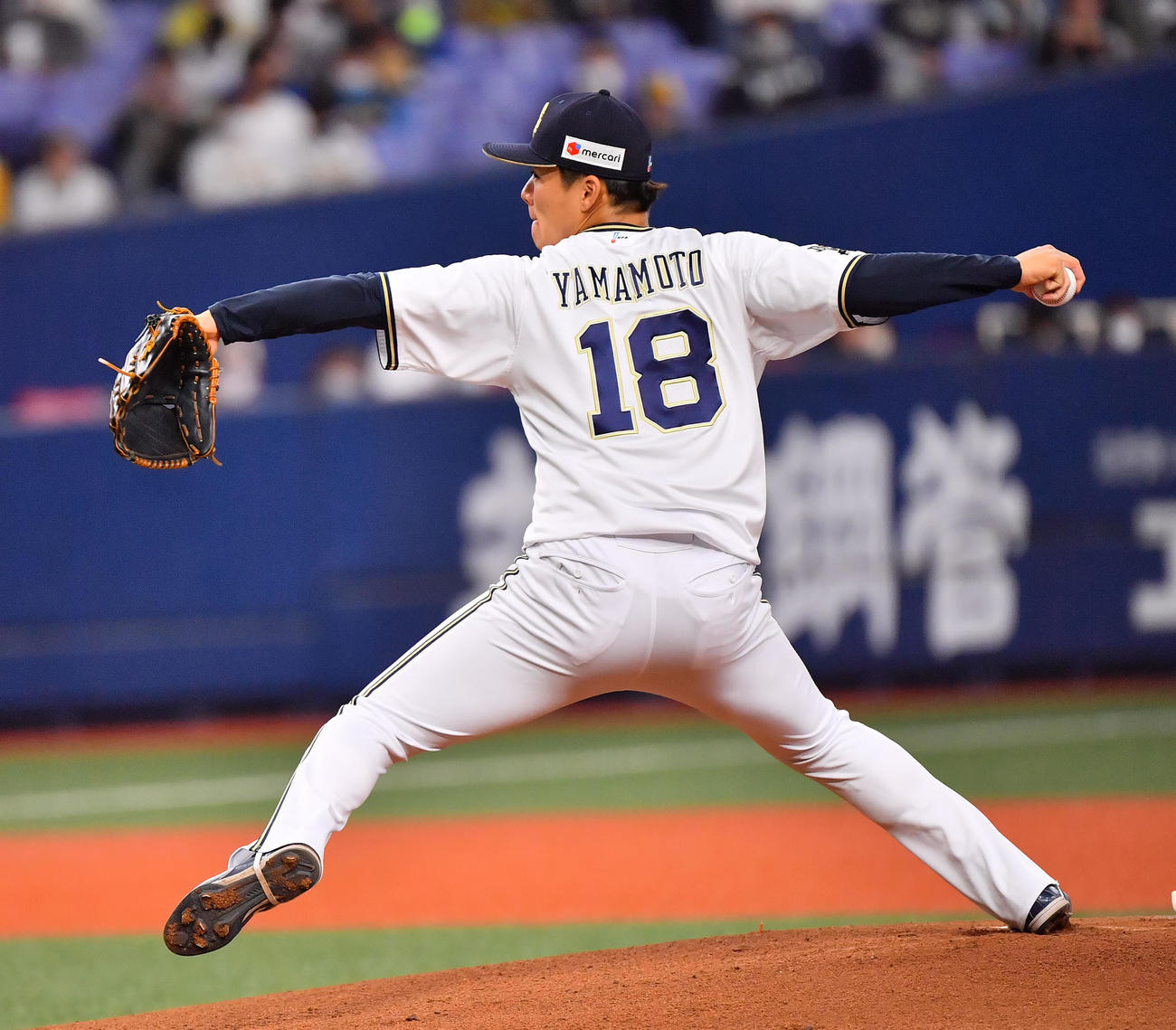 オリックス対阪神　オリックス先発の山本（撮影・和賀正仁）