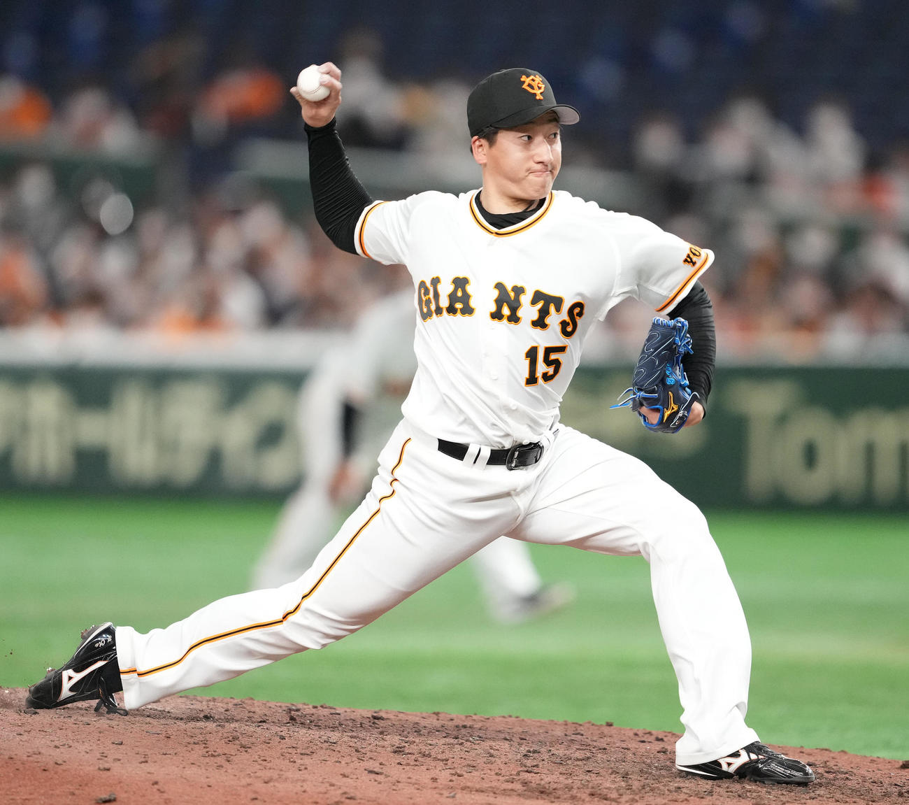 巨人対ロッテ　巨人6番手で登板した大勢（撮影・鈴木みどり）