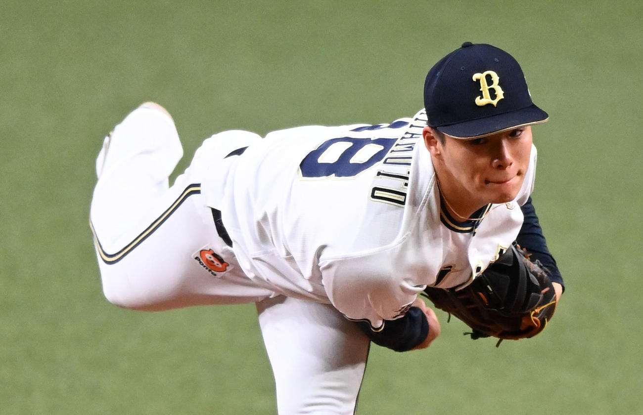 オリックス山本由伸（3月18日撮影・前岡正明）