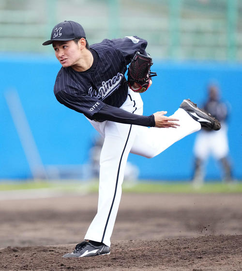ロッテ中森俊介（2022年2月20日撮影）