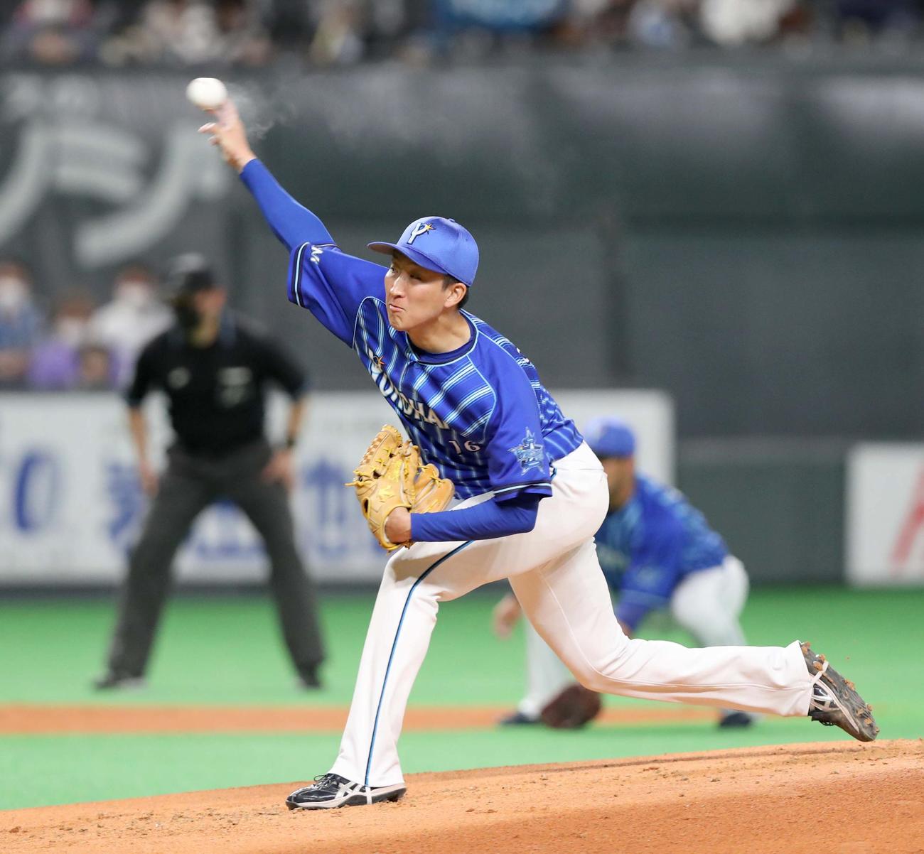 日本ハム対DeNA DeNA先発の大貫（撮影・黒川智章）