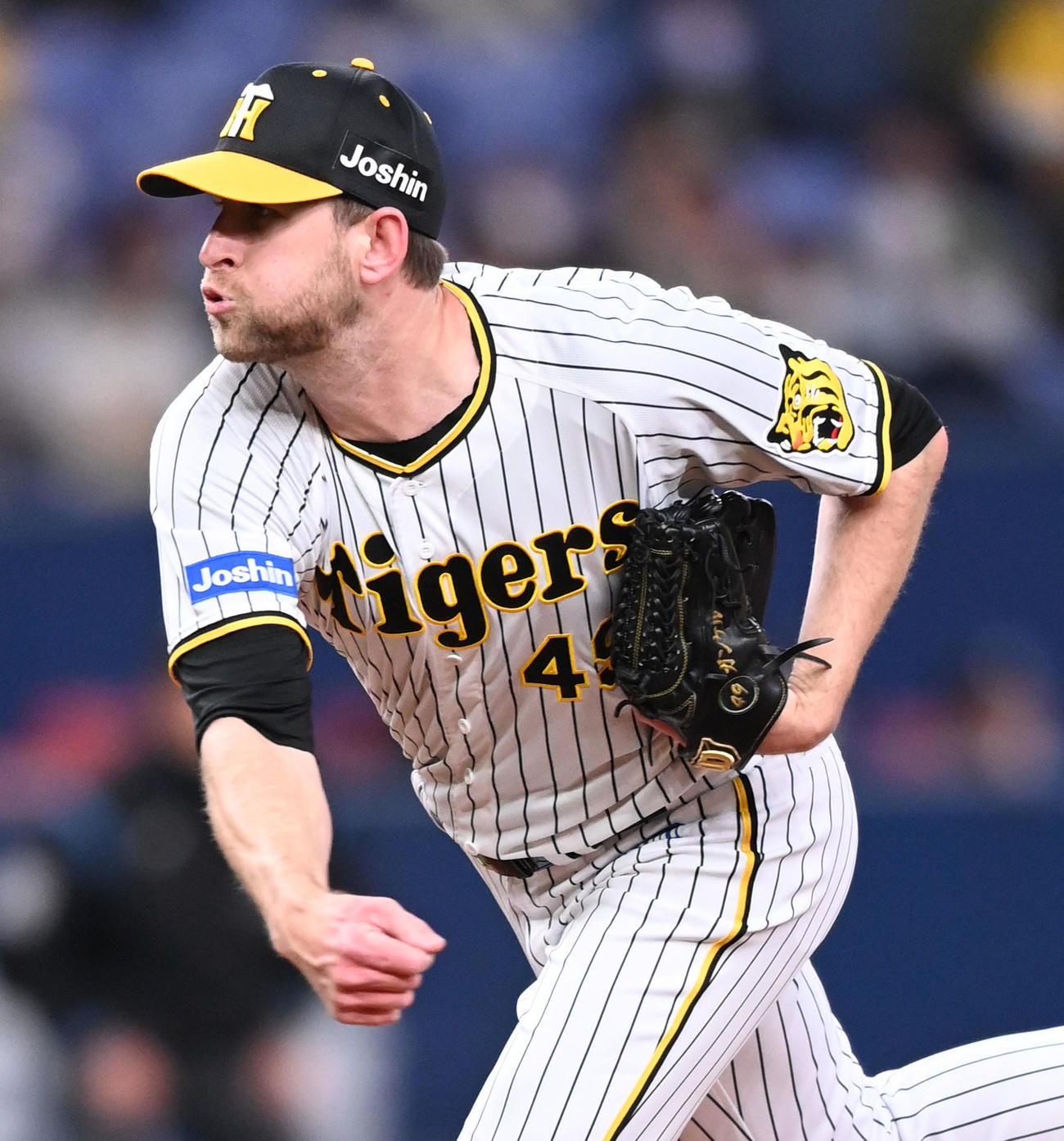 阪神対オリックス　阪神2番手のガンケル（撮影・前岡正明）