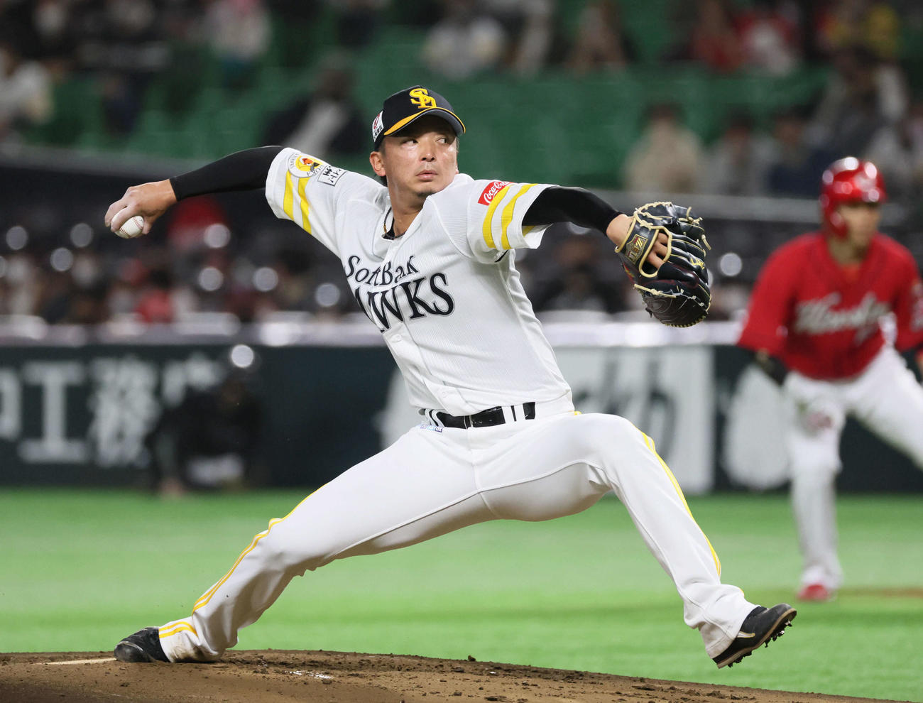 ソフトバンク対広島　ソフトバンク先発の東浜（撮影・加藤孝規）