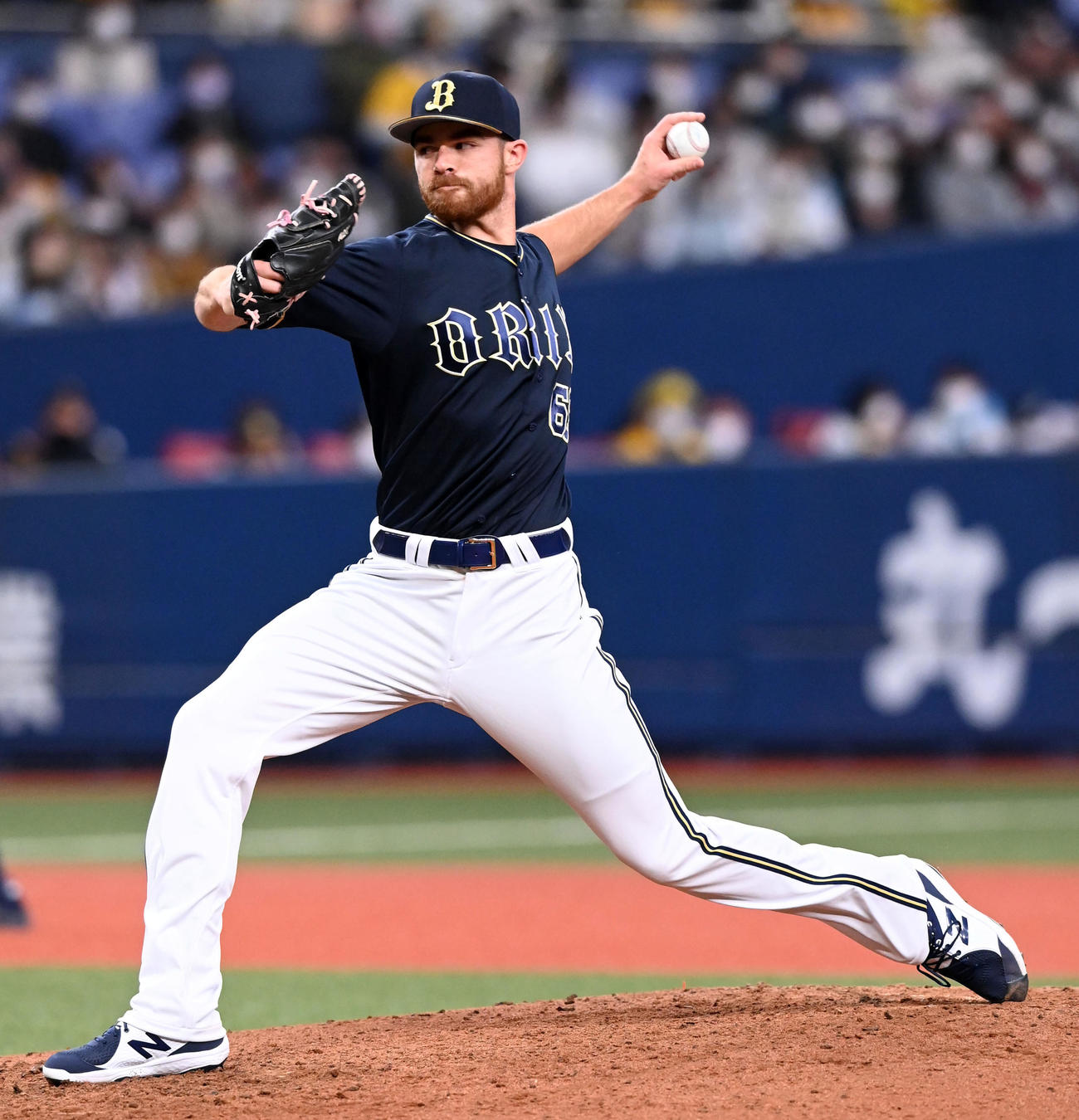 阪神対オリックス　来日初登板のビドル（撮影・前岡正明）