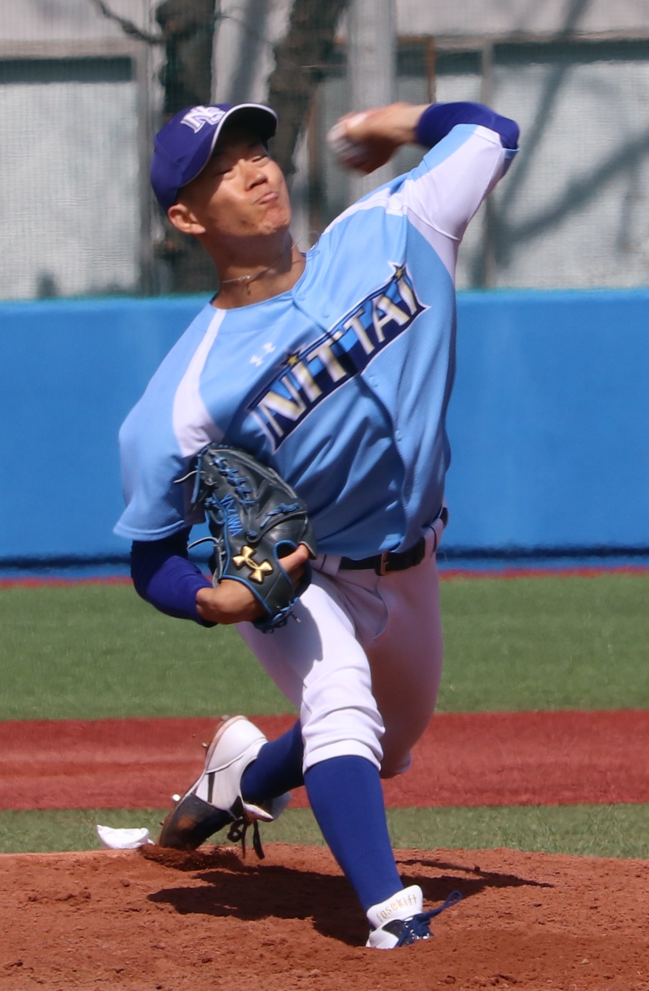 立大とのオープン戦に先発した日体大・矢沢（撮影・古川真弥）