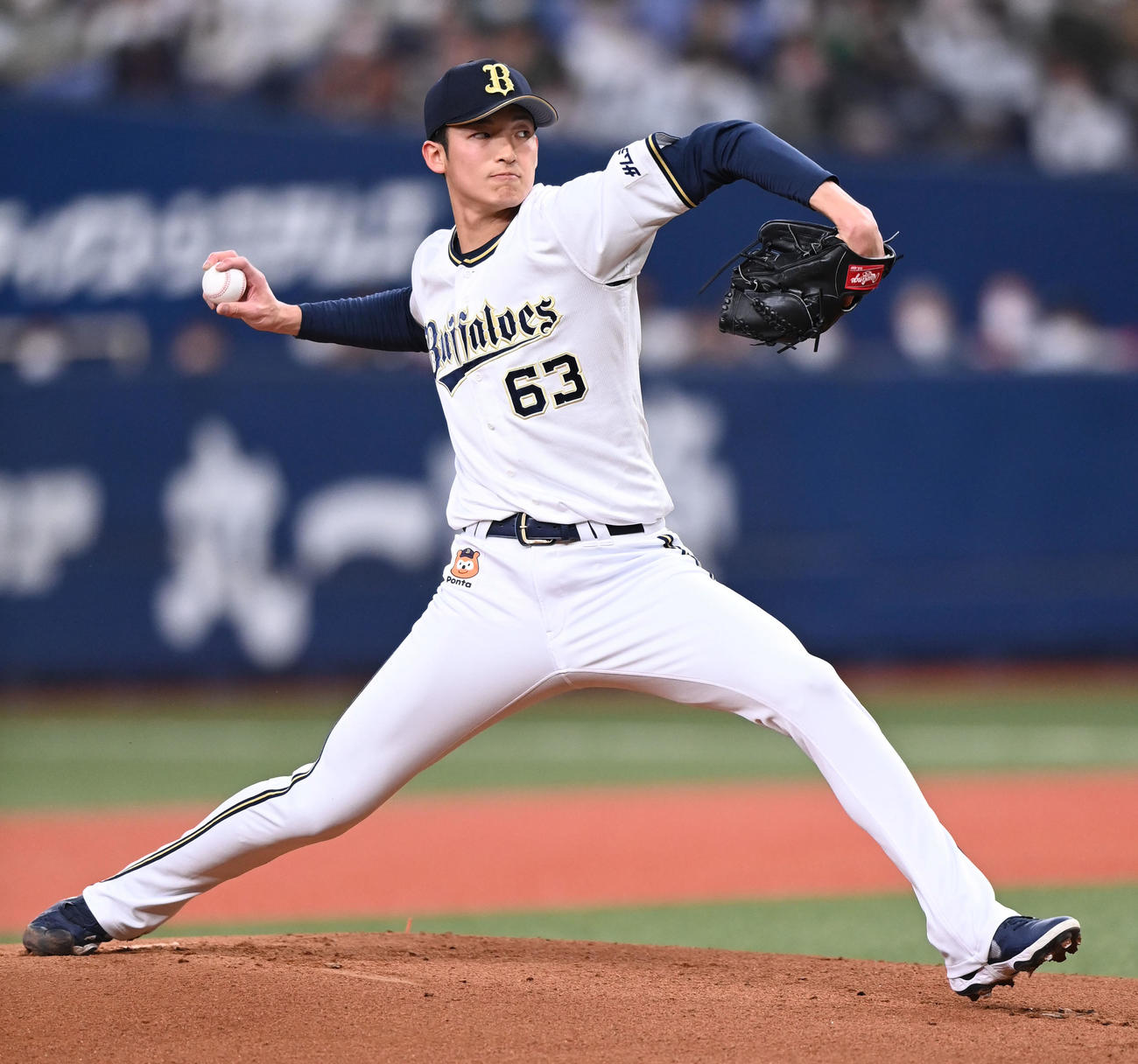 オリックス対阪神　オリックス先発の山崎颯（撮影・前岡正明）