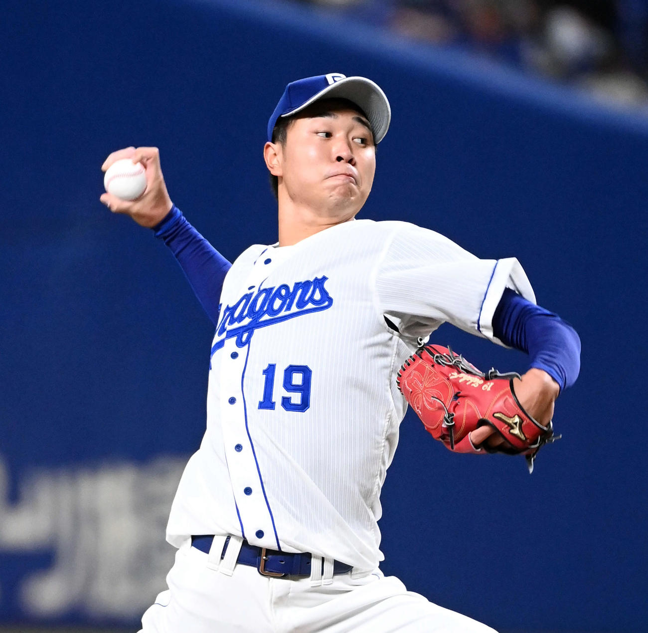 中日対ロッテ　好投する中日先発の高橋宏（撮影・前岡正明）