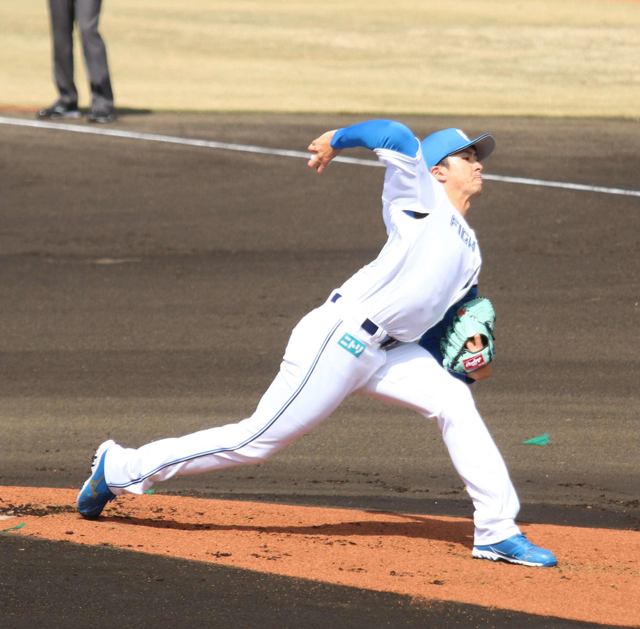 日本ハム対DeNA　先発で5回1失点だった日本ハム上沢（撮影・木下大輔）